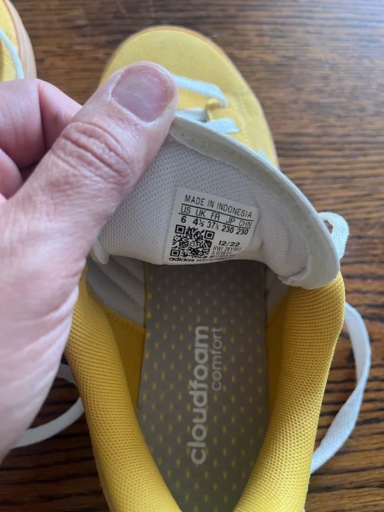 adidas Yellow and White Suede Sneakers - Picture 5 of 11